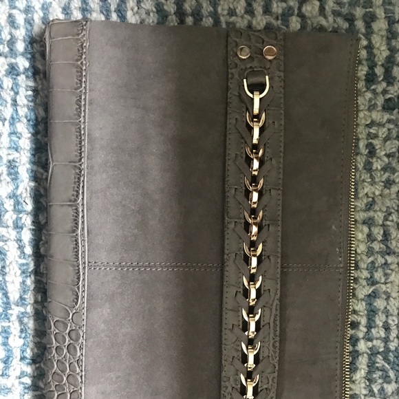 Neiman Marcus gray suede clutch purse NWT - Picture 3 of 7